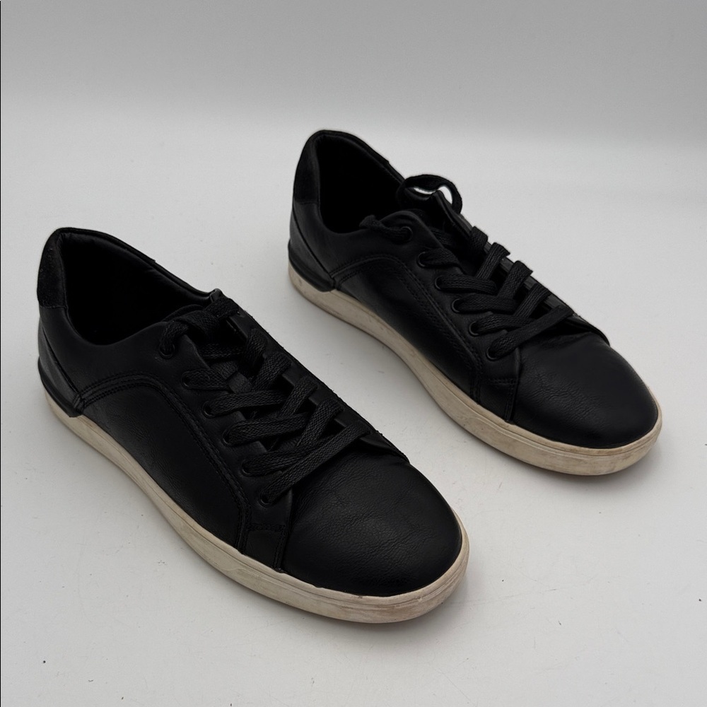 Bruno Marc Black Leather suede Men's Sneakers 9.5 lace up strap casual office